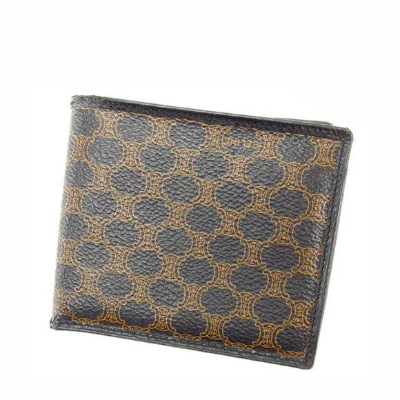 Celine Wallet Purse Bifold Black Brown Woman Authentic Used - Picture 1 of 7